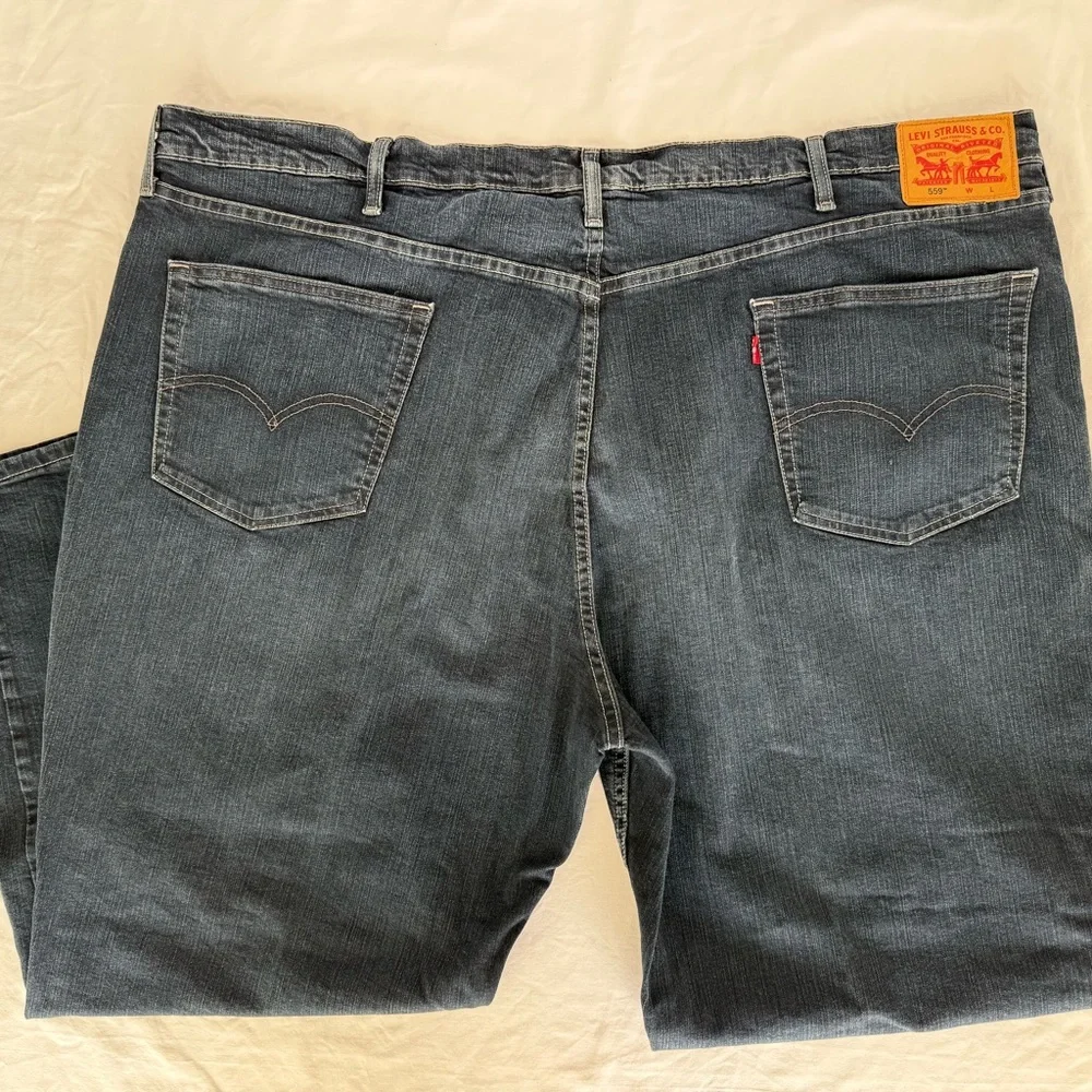 Levi's 559‎ Men's 52x30 Big Relaxed Straight Leg Jeans Dark Wash Navarro Stretch